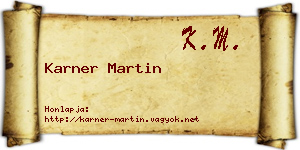 Karner Martin névjegykártya